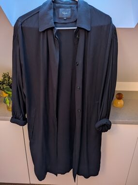 Rails Black Long Button-Front Shirt Jacket